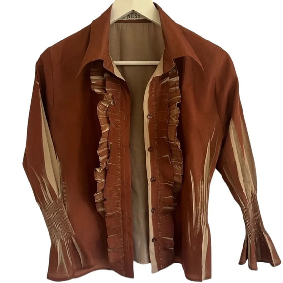 Tops - Vintage Ness dress  shirt S